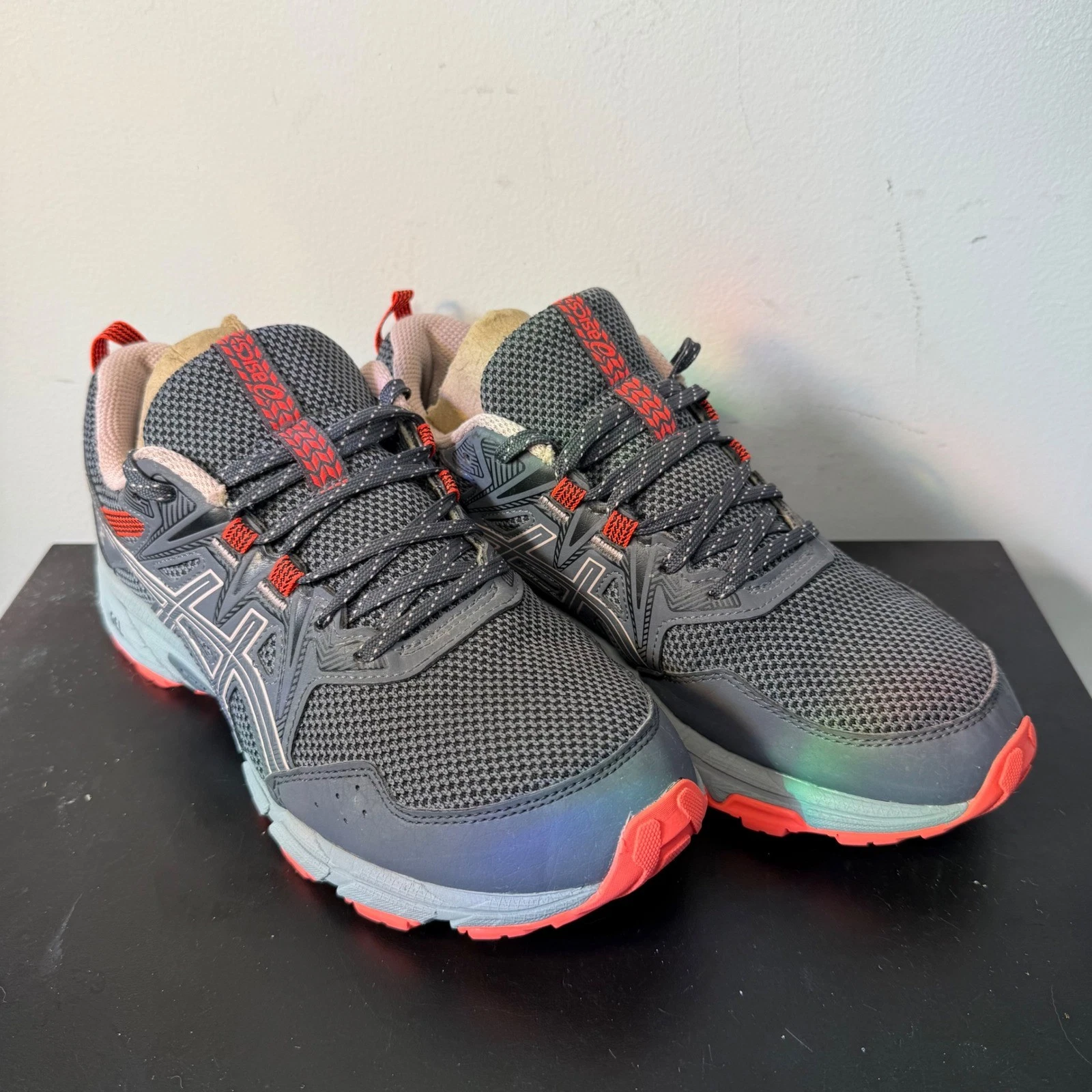 Asics Gel-Venture 8 Womens Trail Running Shoes Gray Coral Size 8 activewear