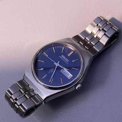 Seiko King Quartz 1977 Vintage Stainless Steel Watch 6.9 in Wrist