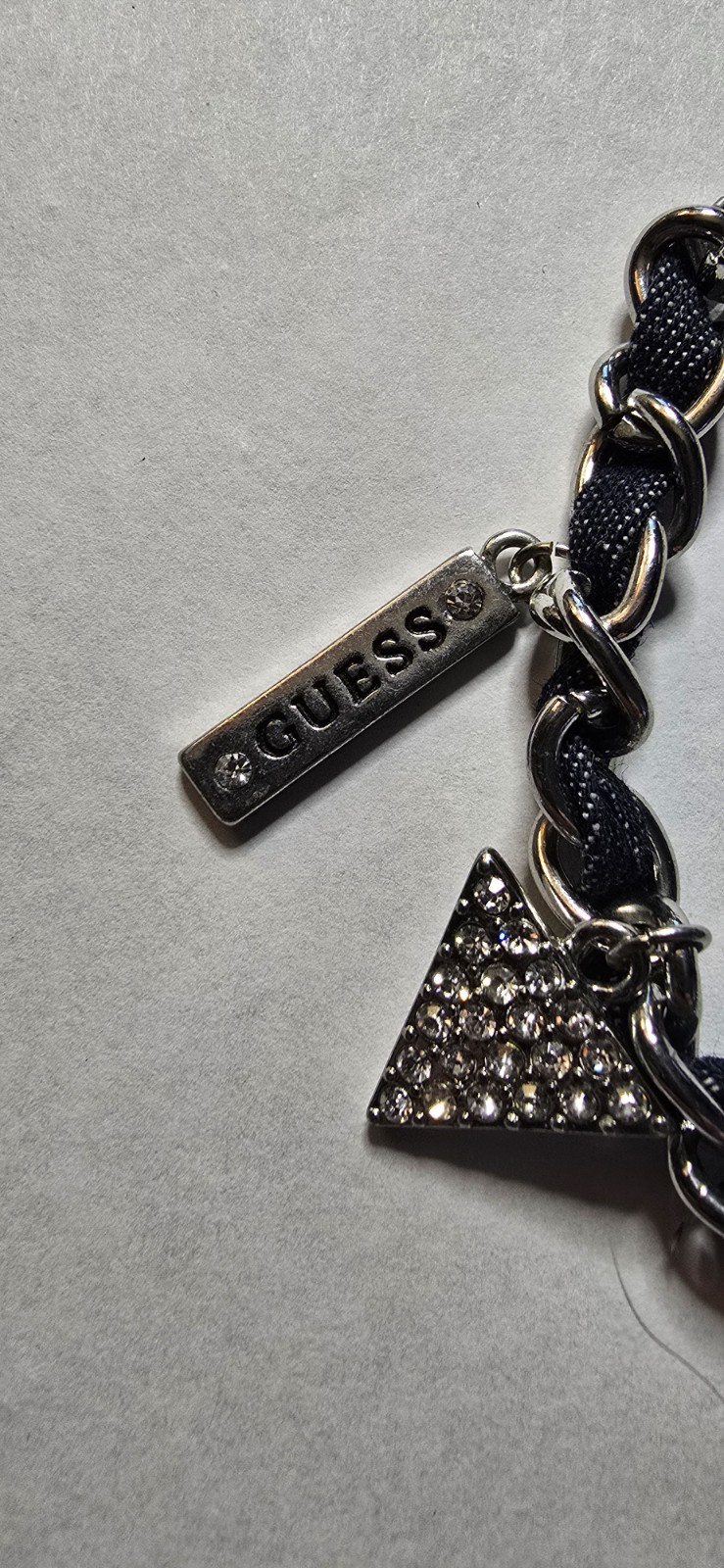GUESS 7" Toggle Bracelet Silver Toned Leather Tri… - image 6