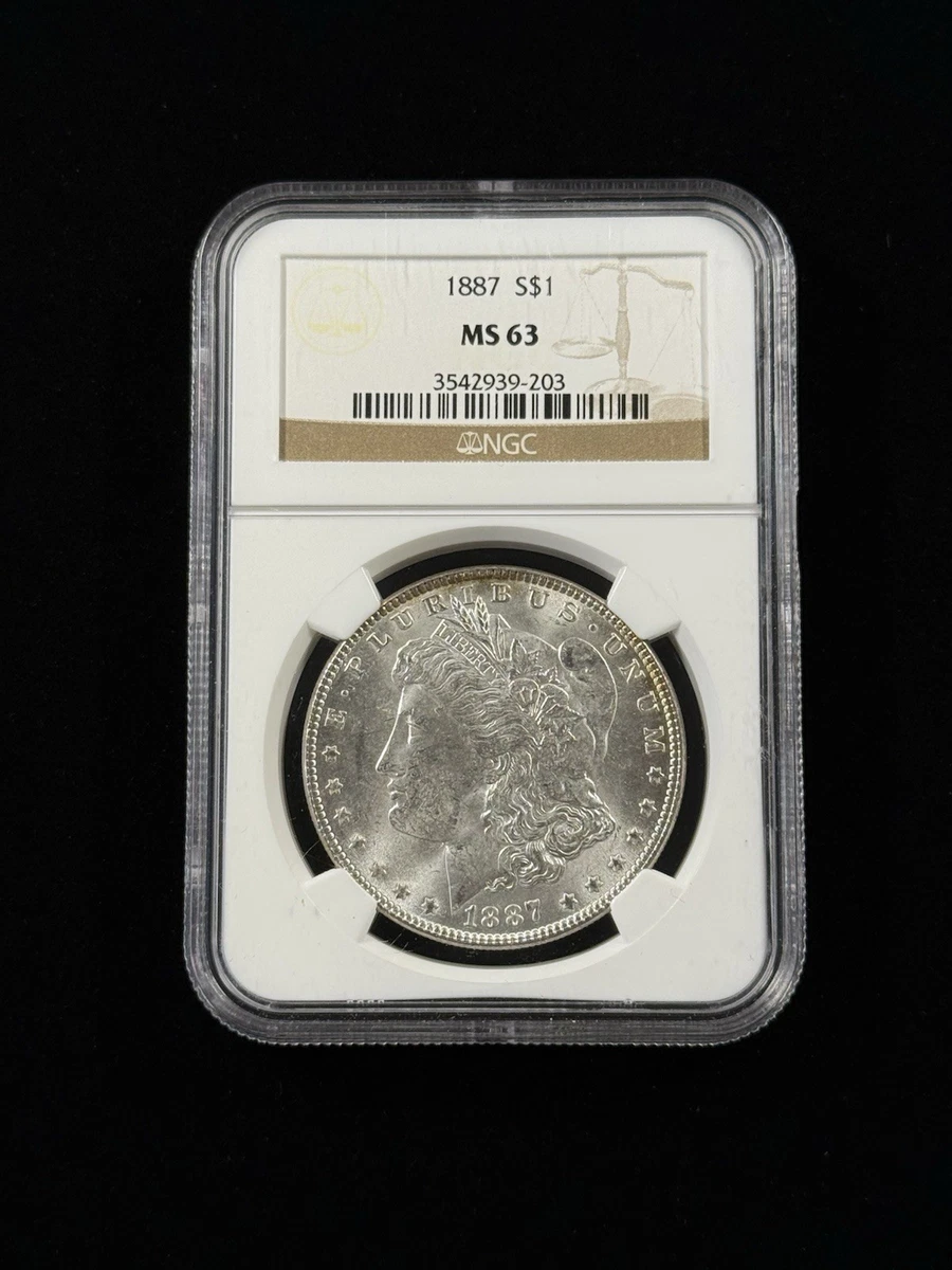 NGC Grade MS 63 1887 Year Morgan US Dollars (1878-1921) for sale
