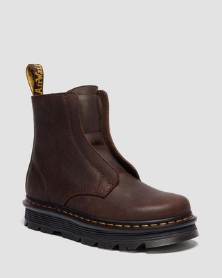 Dr. Martens Zebzag Laceless Slip On Leather Premium Boots Dark