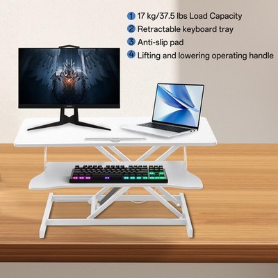 37'' Height Adjustable Home Office Desk Converter Computer Desk Riser