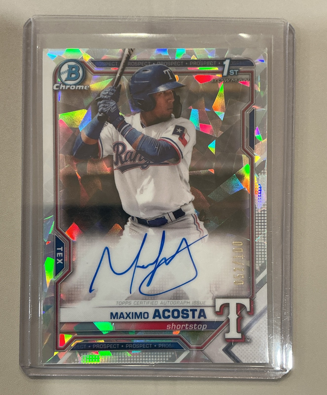 2021 Bowman - Chrome Prospects Autographs Maximo Acosta #CPA-MA Atomic Refractor