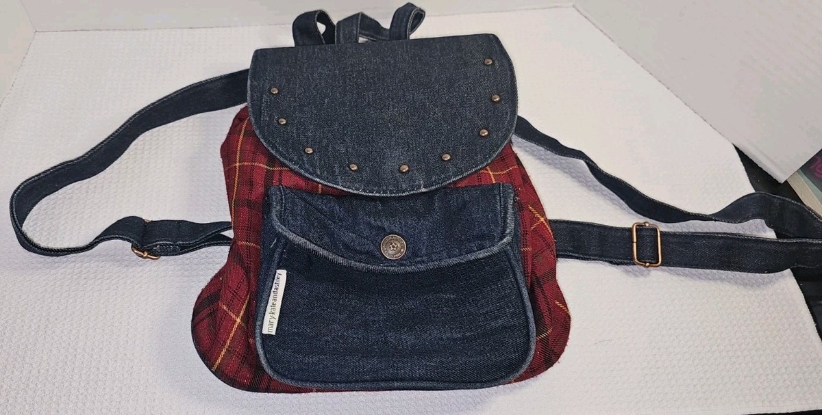 Mary Kate & Ashley Olsen Plaid & Denim Back Pack | eBay