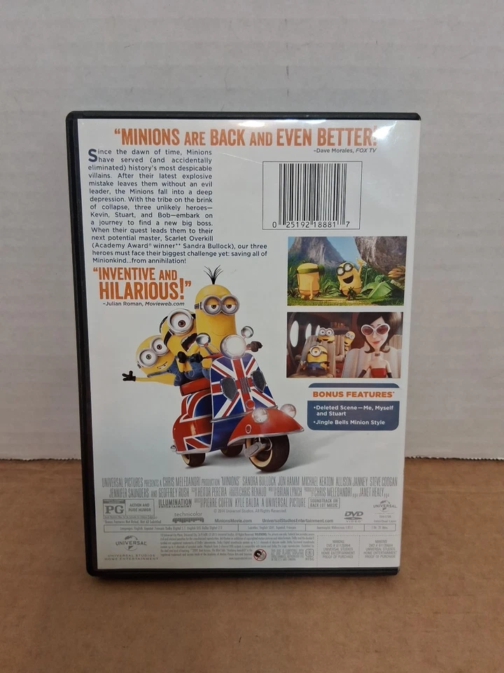 Minions (DVD, 2015) - Sandra Bullock, Michael Keaton, Jon Hamm - Image 2 of 4