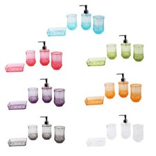 4 Pieces Soap Dispenser Modern Toothbrush Holder for Vanity Countertop Hotel