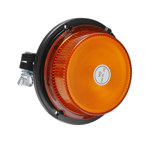Rotating LED Flashing Beacon Flexible DIN Pole Mount Tractor Warning Light Amber - Picture 7 of 12