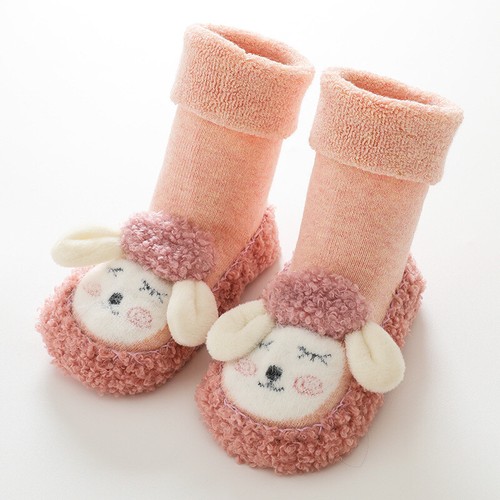 Neugeborene Mädchen Jungen Baby Kleinkinder weiche Sohle warme Socke rutschfeste Baumwolle Schuhe Größe - Bild 3 von 15