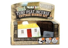Irish Turf Peat Incense Burner Set Ceramic Cottage Boxed Novelty Gift