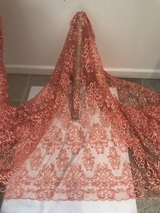 Peach-embroidered-lace-fabric-48-Width-Sold-By-The-Yard