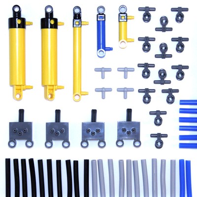 Lego Technic Pneumatic Piston Cylinder Pump Switch Valve Tube Hose