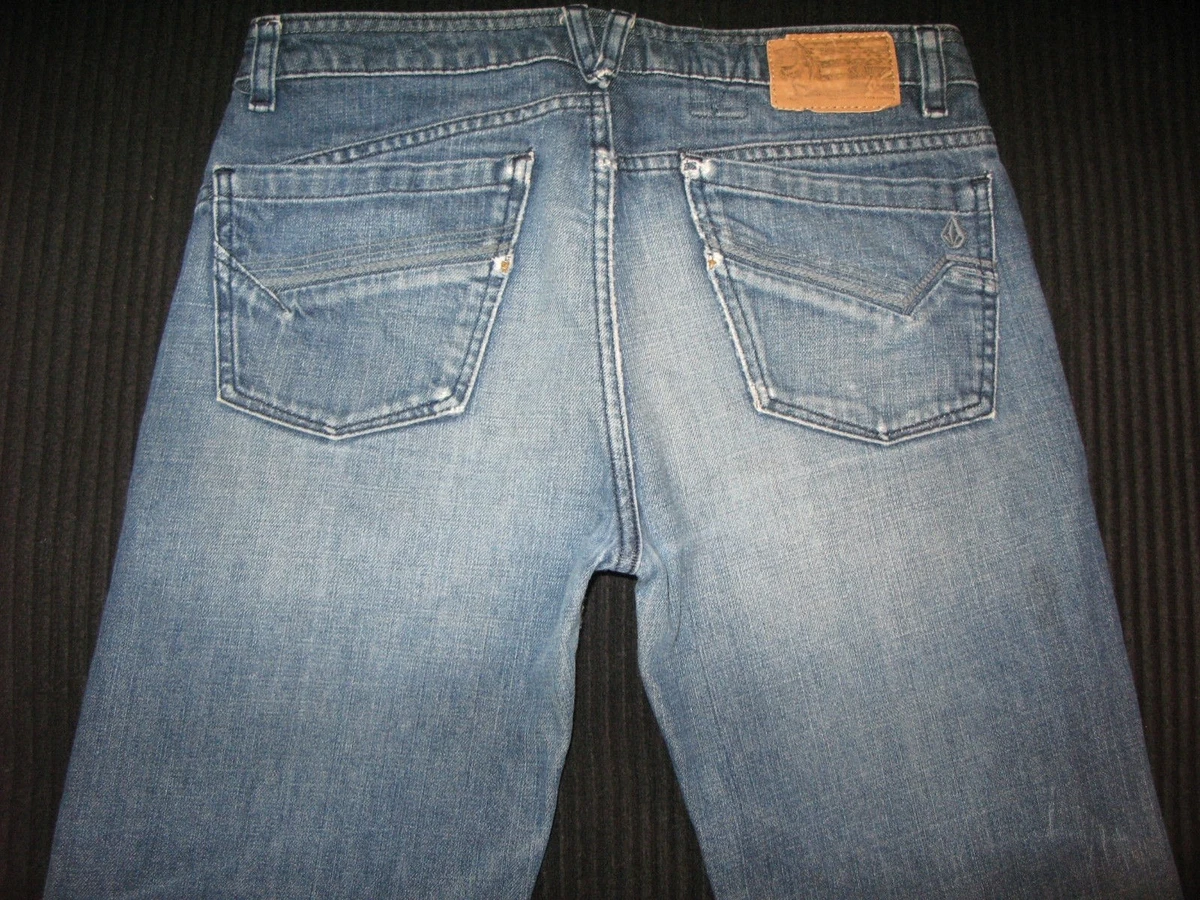 Volcom Enowen Straight Jeans Youth Sz 20 30 X 28 Distressed 100 Cotton