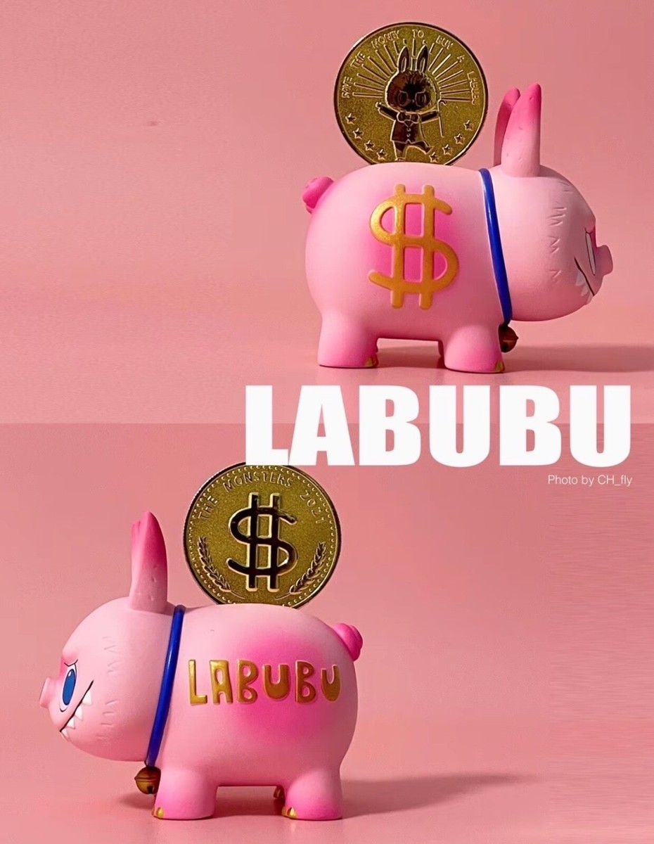 その他 popmart labubu piggy bank POP MART LABUBU Pig Bank Hanging Card 6cm | eBay