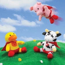 Zanies Superhero Animals 6” Plush Squeaky Dog Toys