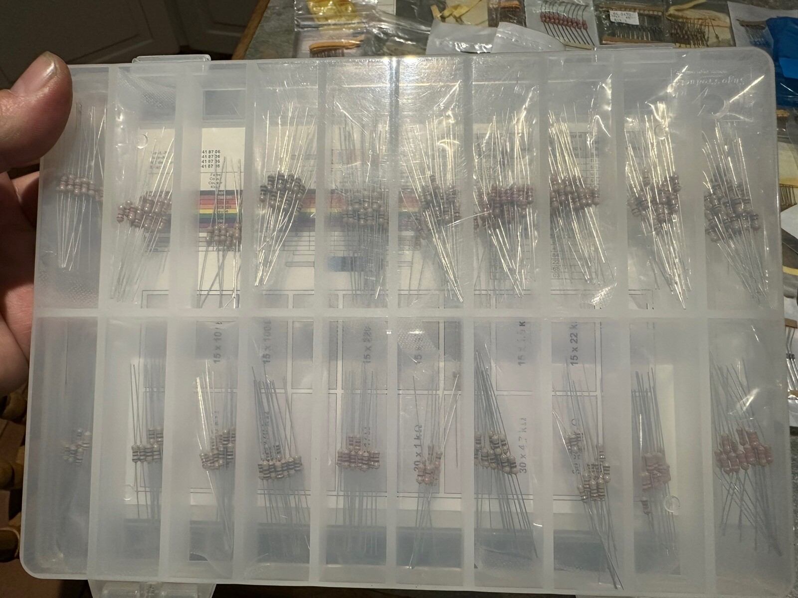 Reistors & Capacitors Job Lot. Hundreds Of Them. All New Unused, Good