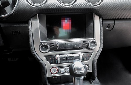 Silver Steel Central Console Navigation Panel Trim For Ford Mustang 2015-2021 - Picture 4 of 7