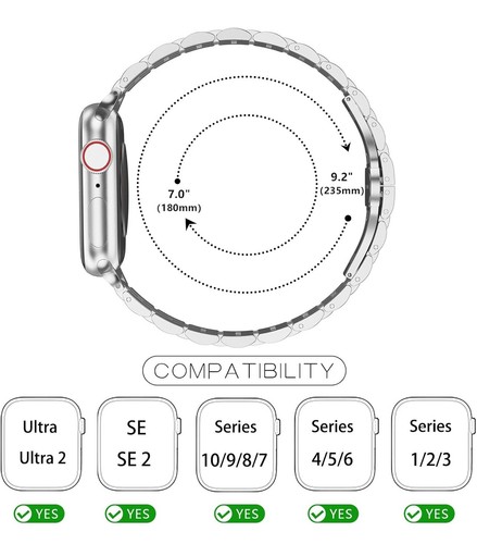 Per Apple iWatch 42mm 44mm 45mm 49mm Cinturino Cinturino Metallo Acciaio Sostituire - Foto 6 di 18