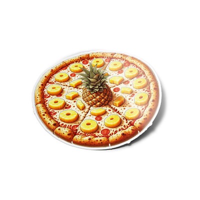 Pack x5 STICKERS STICKERS Pizza Pineapple Italy Funny Vinyl Water Resistant 8cm