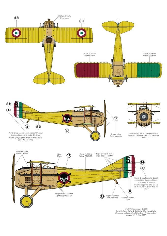 TAURO MODEL TM32/546 SPAD VII ITALIAN ACES WWI - PART 1 SCALA 1:32 - Immagine 4 di 4