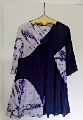 Blue Boho tye dye dress brand name( Beach by exist )size L  Good Condition