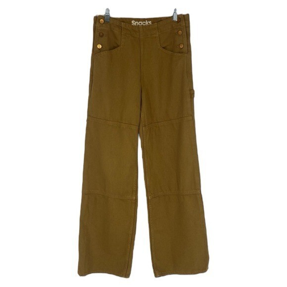 Mother The Smoothie Green Utility Skimp Denim Pants in Bronze Mist Size 26 Snacks Collection