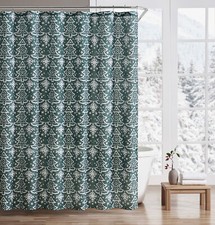 Kate Aurora Tis The Season Christmas Trees  Snowflakes Fabric Shower Curtain