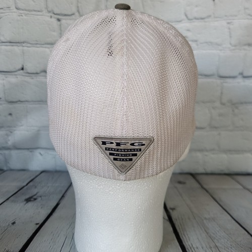 Columbia American Flag Fish PFG Flexfit Hat Gray Mesh Back Size S/M - Picture 3 of 11
