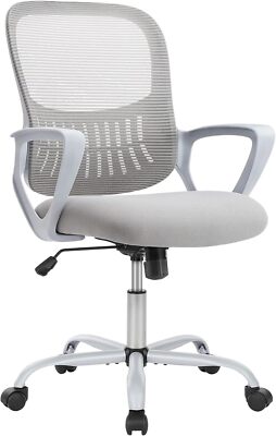 2PCS Mesh Home Chair Mid Back Office Computer Task Ergonomic Chair with Armrests