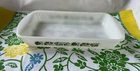 Vtg Glasbake MCM Green Herb 1.5 QT Rectangle Casserole Serving Dish J2024