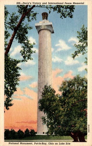 Perry's Victory, International Peace Memorial, Put-in-Bay, Ohio, Lake Postcard - 第 1/2 張圖片