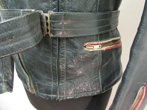 VINTAGE 60'S GERMAN LEATHER PERFECTO MOTORCYCLE JACKET SIZE UKS - Picture 5 of 23