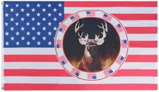 3x5 USA American Deer Premium Quality 100D 3'x5' Woven Poly Nylon Flag Banner