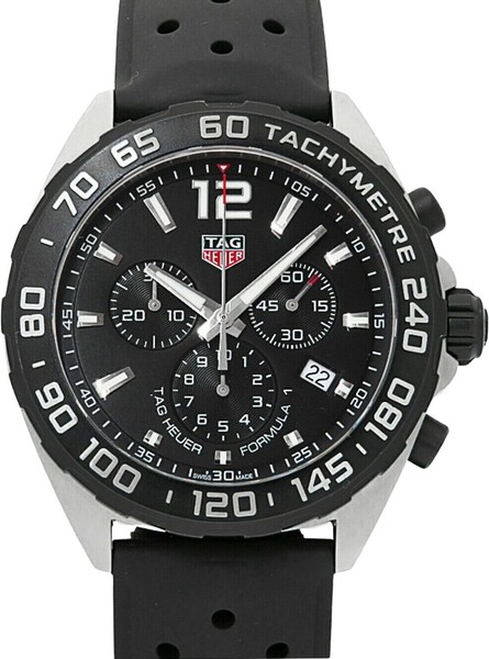 Tag Heuer Formula 1 Black Dial Black Leather Strap Watch for Men - CAZ1010.FT8024