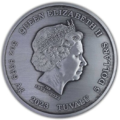 小物 KOUGETSU #2.PLUTINUM SILVER ARTEMIS Gods of Olympus 2023 5 oz Silver AF Coin Capsule Tuvalu