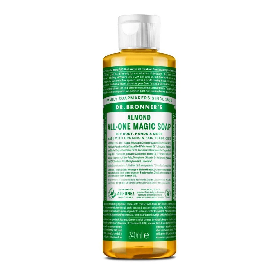Dr Bronner Organic Moisturising Pure Castile Liquid Soap - All Sizes