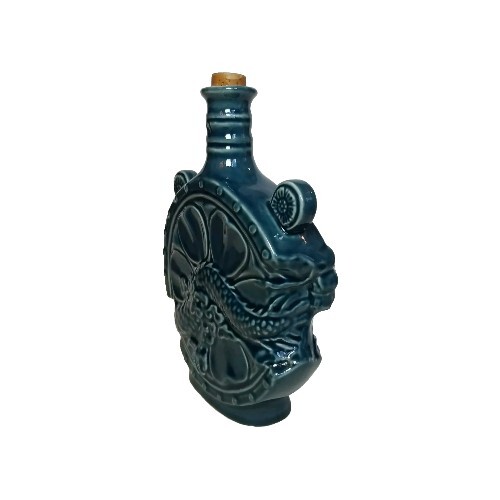 Vintage chinesische blaue Drache Mond Flasche geprägtes Design Porzellan Vase mit Korken - Bild 6 von 12