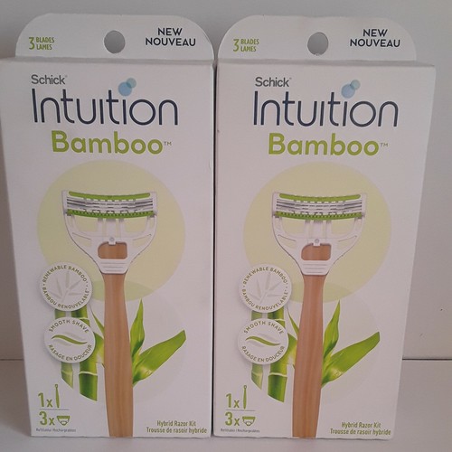 2X SCHICK INTUITION WOMEN'S BAMBOO HYBRID 3 BLADE RAZOR KITS eBay