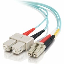 2m LC-SC Duplex 50/125 OM4 Multimode 100GB Fiber Patch Cable Aqua Optic 6FT