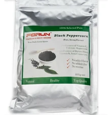 FORUN Black Whole Peppercorns (Strong Flavour,Water-Washed) 
