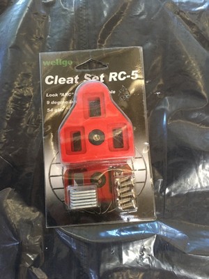 New Wellgo RC-5 RC5 Bike Clipless Pedal Cleat Look for ARC Float 9° Degree RED