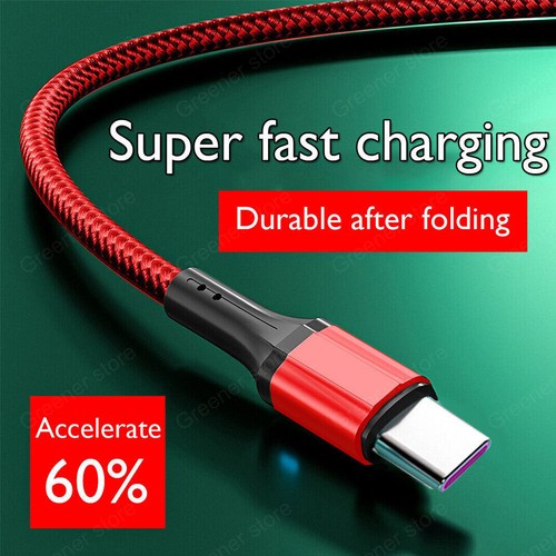 Heavy Duty Quick Fast Charge USB Type C Data Phone Charger Cable Lead 2m 1.5m 1m - Picture 4 of 15