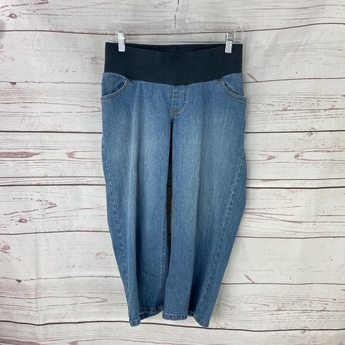 Motherhood Maternity Blue Denim Capri Length Jeans Womens Comfy Size Small