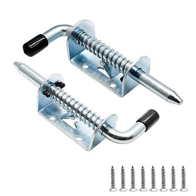 2 Pack 6 Inch Spring Loaded Latch Bolt Latch Pin Door Lock for Shed Gate Trailer