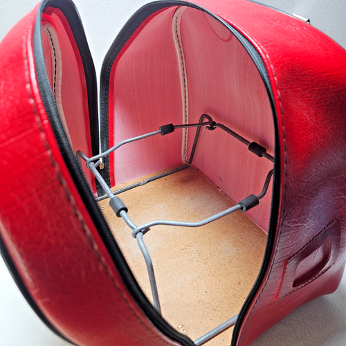 Vintage Brunswick Bowling Ball Bag Single Ball Bowling Bag Inner Pocket Red/Gray - Picture 9 of 10