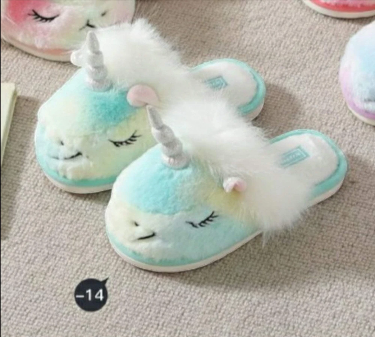 Flyke Pantofole Ciabatte Bambina Stampa Bimba Su Unicorno Decori - Foto 8