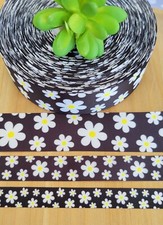 5/8, 7/8  1.5" 1 YD Daisy Grosgrain Ribbon Floral Mother's Day Wreath Gift