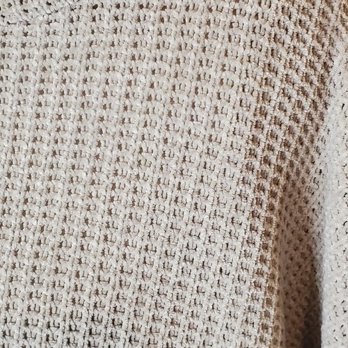 Taupe Cream Gray Chenille Knit Cozy Slouchy Oversized Sweater Baggy Neutral L/XL - Picture 7 of 9