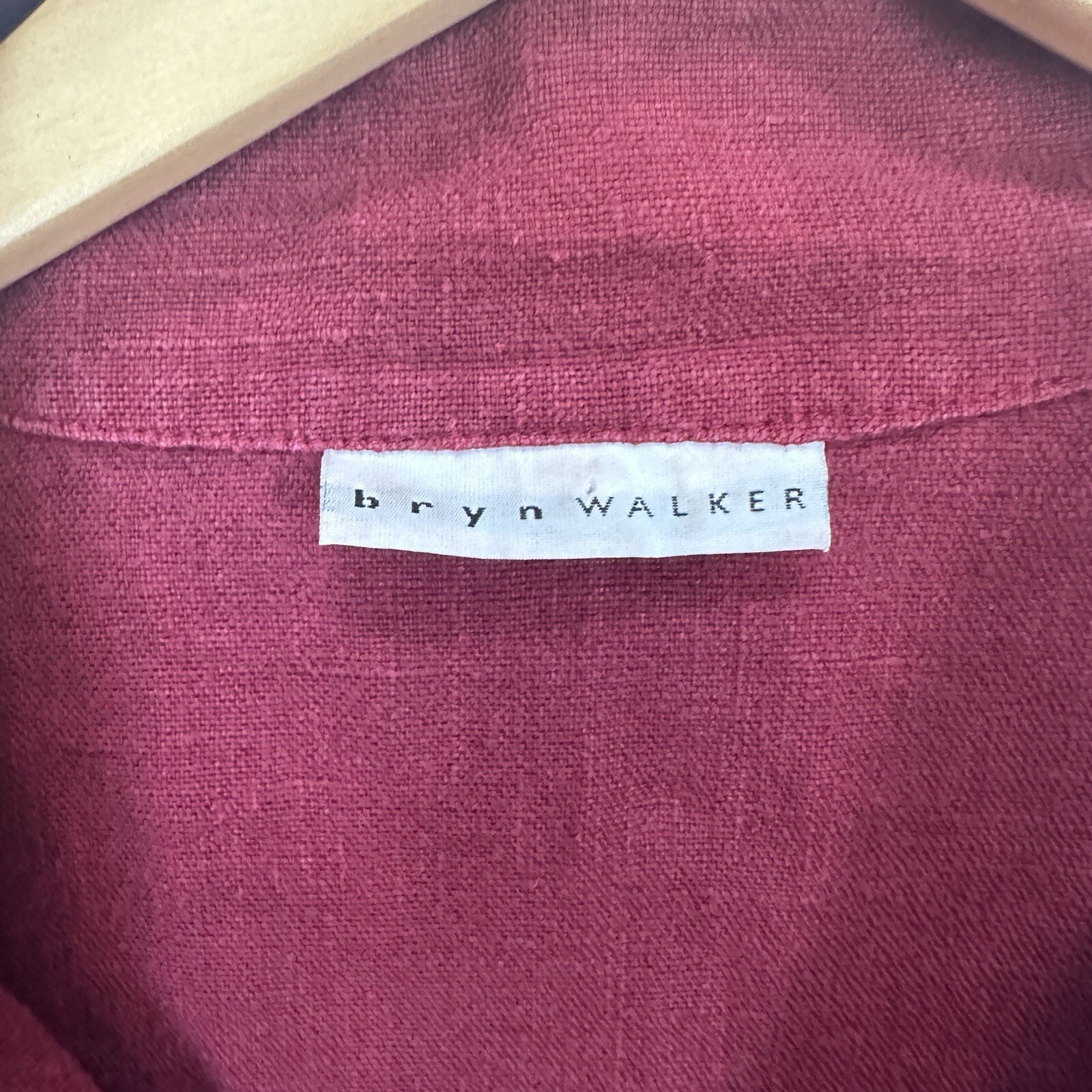 Bryn Walker Red Linen Button Down Long Sleeve Blo… - image 3