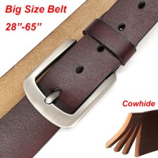 Mens Jeans Leather Belt Buckle Mens Casual Vintage Jeans Belt Size 105cm-160cm