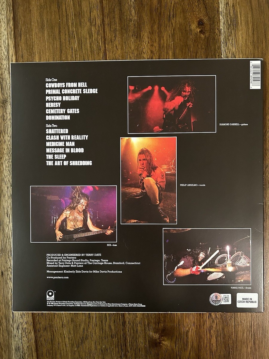 Pantera' Signed 'Cowboys From Hell' Vinyl Album Phil Anselmo